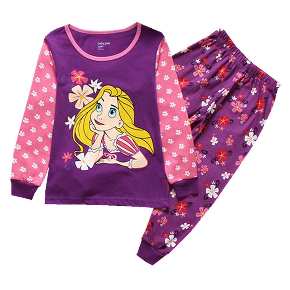 New Children's Rapunzel Clothing Set Boys Sleepwear Clothes Kids Pajamas Set Baby Girls Cotton Pajamas Cartoon Pajamas