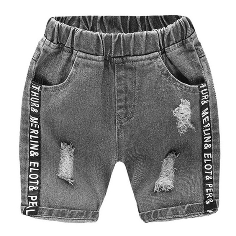 Baby Boys Summer Denim Letter Shorts Children Casual Fashion Jeans Shorts Shorts For Kids 2-7Yrs