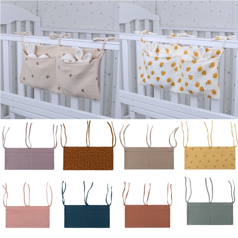 1pc Baby Bed Storage Bag Baby Crib Organizer Hanging Bag for Baby Multipurpose Crib Newborn Hanging Diaper Toy Tissue