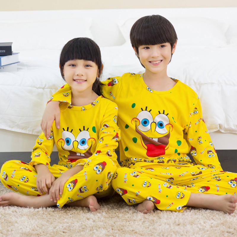 Newborn Kids Boys Girls Pajama Sets Cartoon Casual Long Sleeve Cute T-shirt Tops With Pants Toddler Baby Autumn Sleeping Clothes