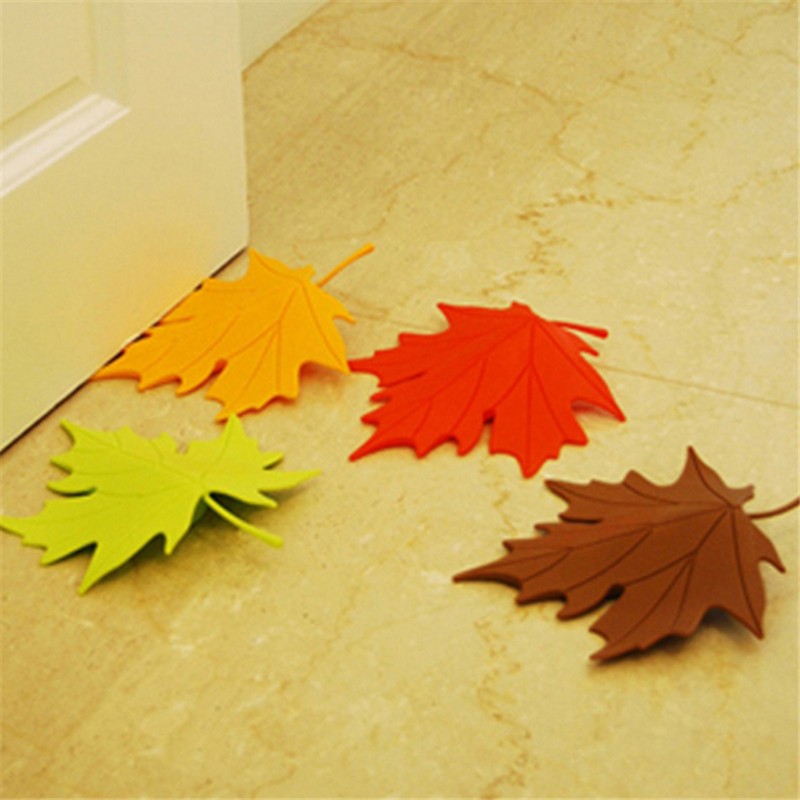 1PC Lovely Maple Leaf Pattern Door Stopper Home Decor Baby Children Finger Door Safety