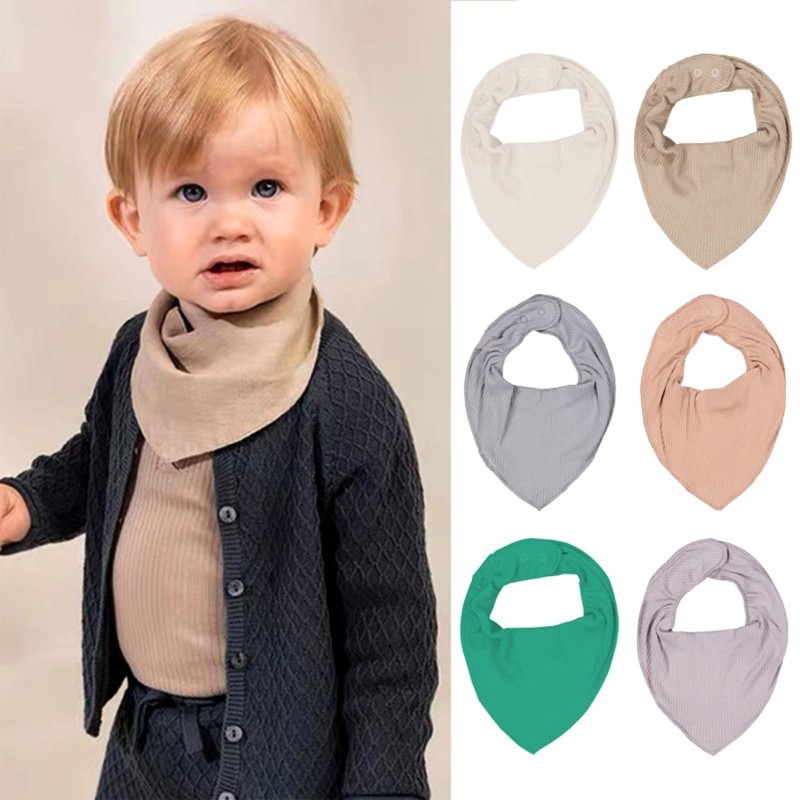 Baby Feeding Baby Bib Saliva Towel Triangle Scarf Bandana Bib Cotton Soft Adjustable Snap Button Burp Clothes For Newborns