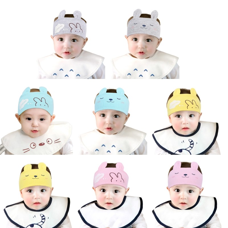 Cartoon Cute Rabbit/Bear Baby Blank Top Hat Headband Elastic Turban Knit Cap Bonnet Sleep Cap