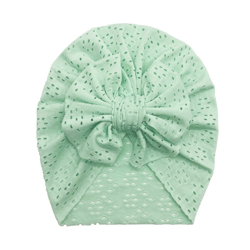 Newborn Fetus Hat Summer Hollow Breathable Baby Headband Knotted Polyester Hats for Newborn Infant Headwear Baby Shower Caps