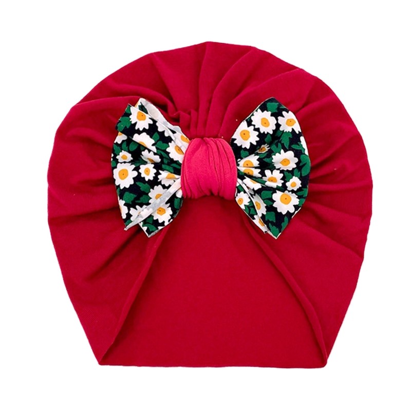 Baby Hat Bows Knot Hat Floral Bowknot Knit Newborn Bonnet Headwear