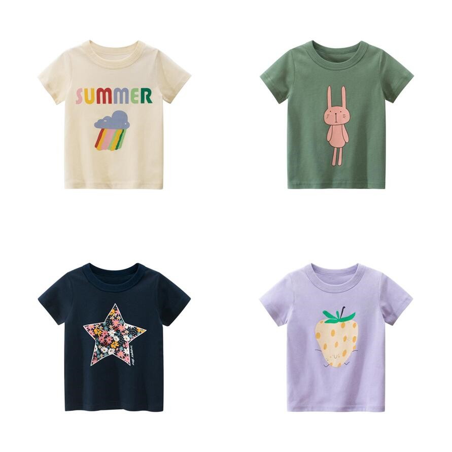 summer new shirt for boys girls boys cotton t-shirts tee baby short sleeve tshirt cartoon animal tops funny print children clothes