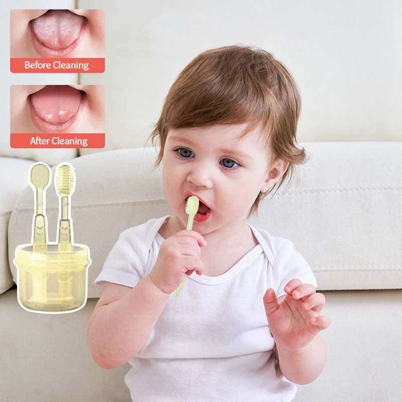 2Pcs Baby Training Toothbrushes Silicone Tongue Cleaner Soft Kids Teeth Brush Children's Toothbrush Infant Oral Care Tool