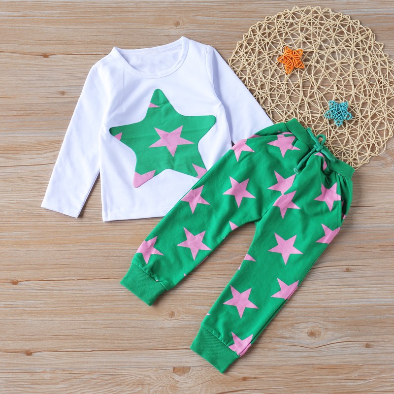 Girls Clothes Spring Long Sleeve Tracksuit Top Pants 2 Pieces Boy Set Kids Children Clothes for 5-6 Years