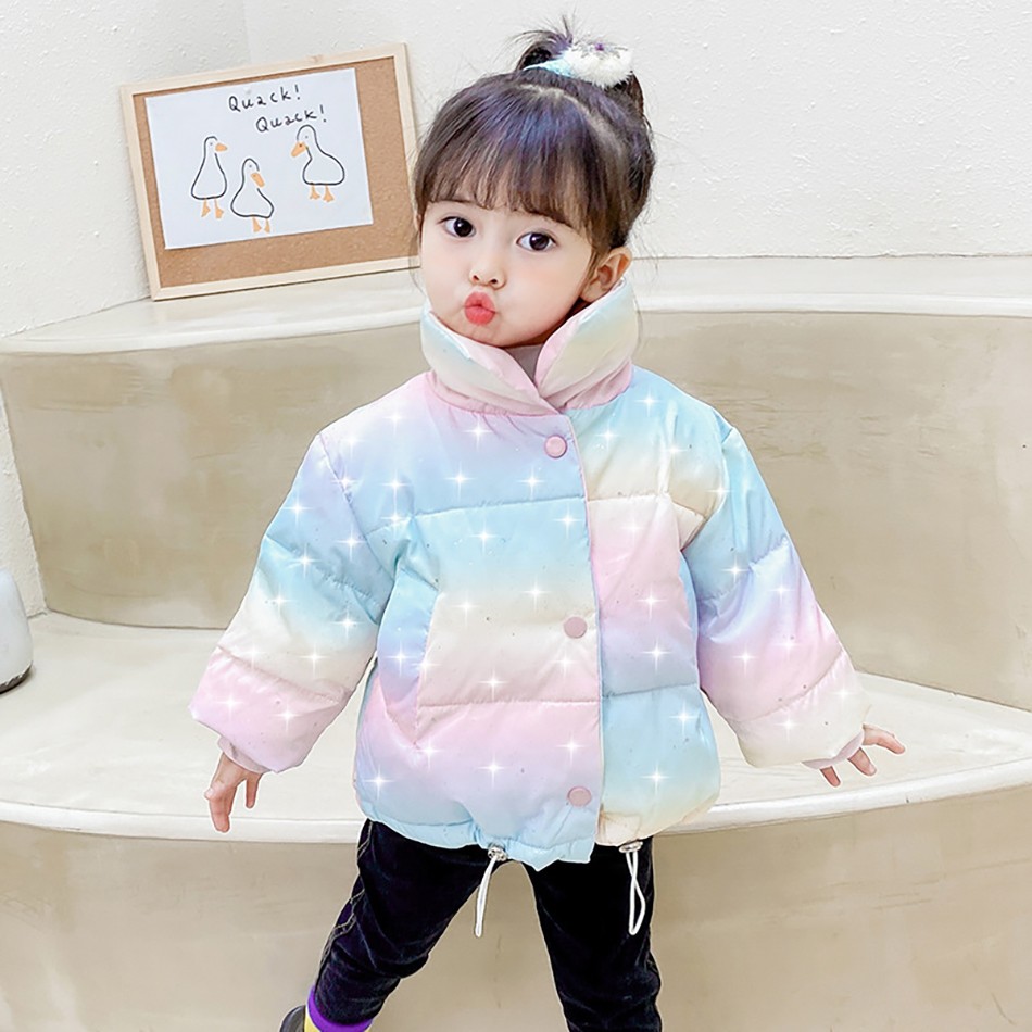 Autumn Winter Children Down Jackets For Baby Boys Girls Solid Thick Warm Fleece Kids Blouse Coats Outerwear