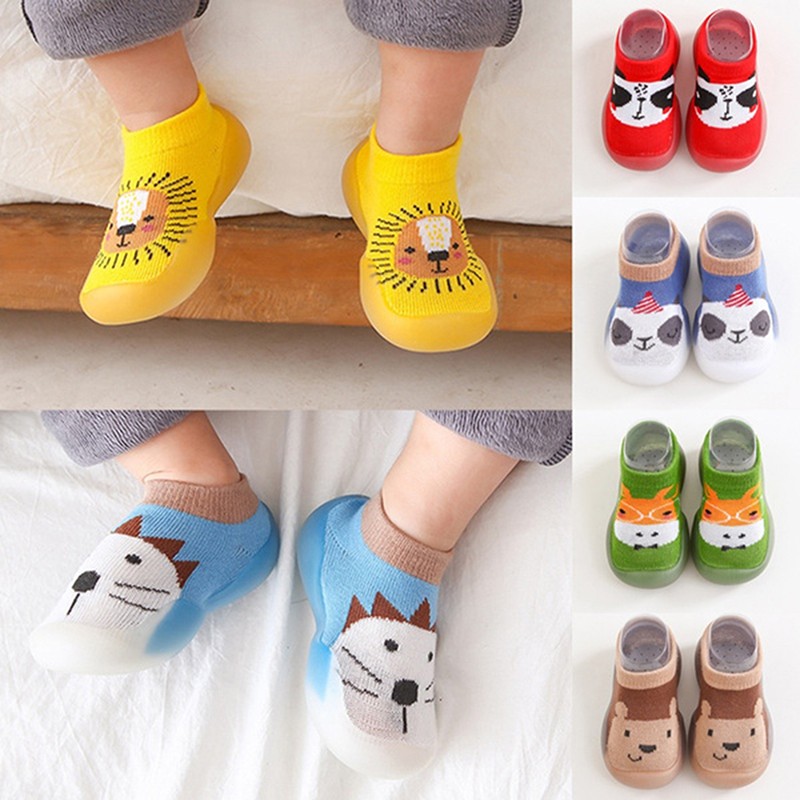 Unisex Baby Girls Boys Cute Cartoon Non-slip Cotton Toddler Floor Socks Animal Pattern First Walker Shoes For Newborns