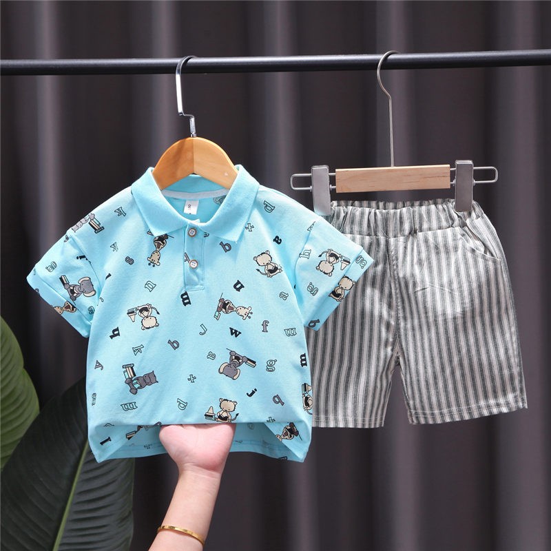 New Summer Baby Clothes Suit Children Fashion Boy Girls Cartoon T-Shirt Shorts 2Pcs/Set Toddler Casual Clothing Kids Tracksuits