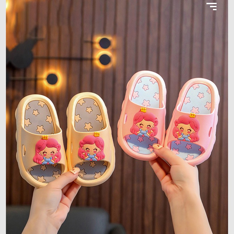 Children Slippers Summer Cartoon Cute Home Shoes For Girl Waterproof Non-slip Bathroom Kids Slippers Soft Baby Shoes