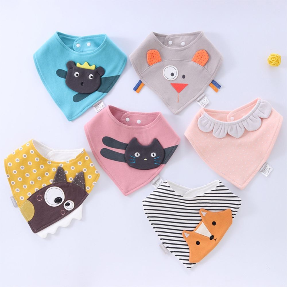 Baby Bibs Cartoon Animal Cotton Burp Cloths Waterproof Baby Feeding Bib Saliva Triangle Towel Infant Newborn Kids Stuff