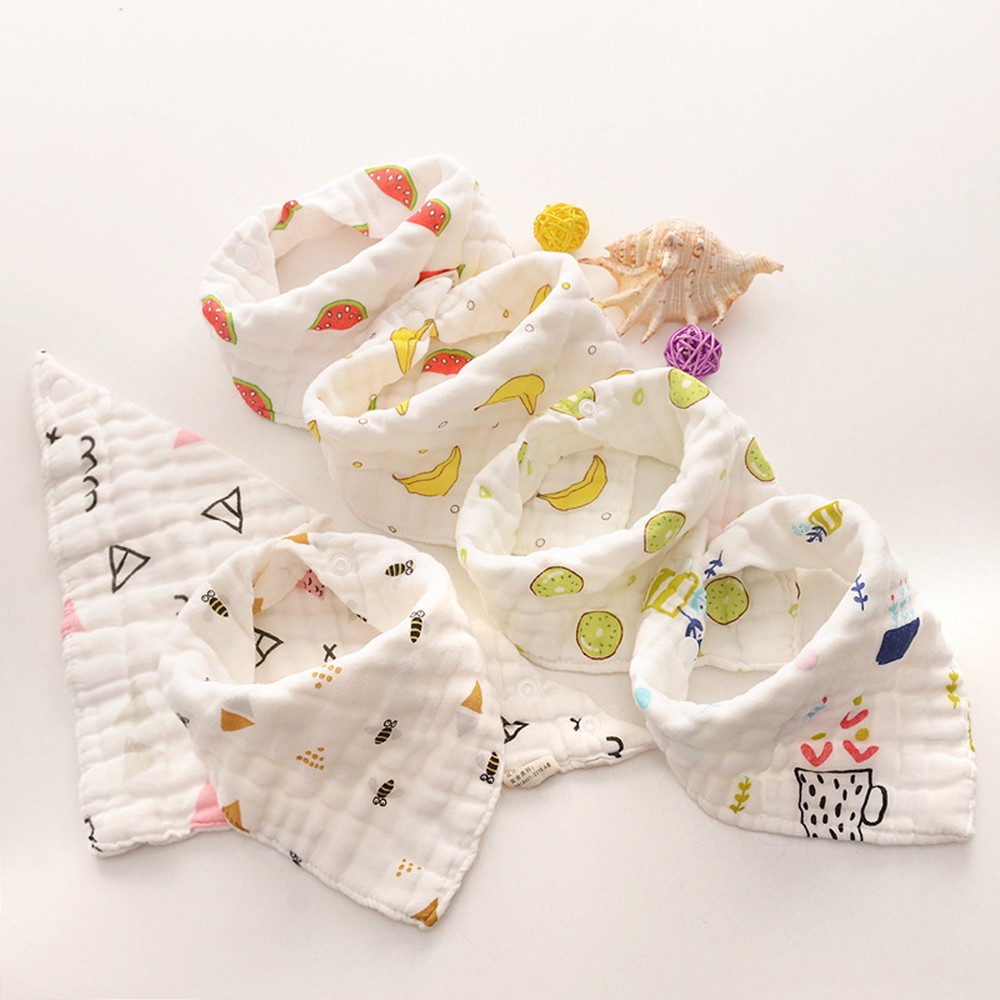 Baby Towel Newborn Cotton Triangle Burp Cloth Waterproof Bandana Bibs Baby Feeding Smock Burp Cloths Gauze Saliva Towel Baby Stuff