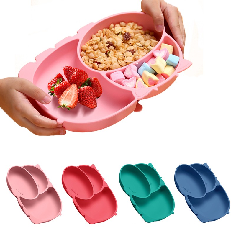 Children's sucking disc divided bowl tableware complementary food baby drop-resistant eat training feeding dinnerware set