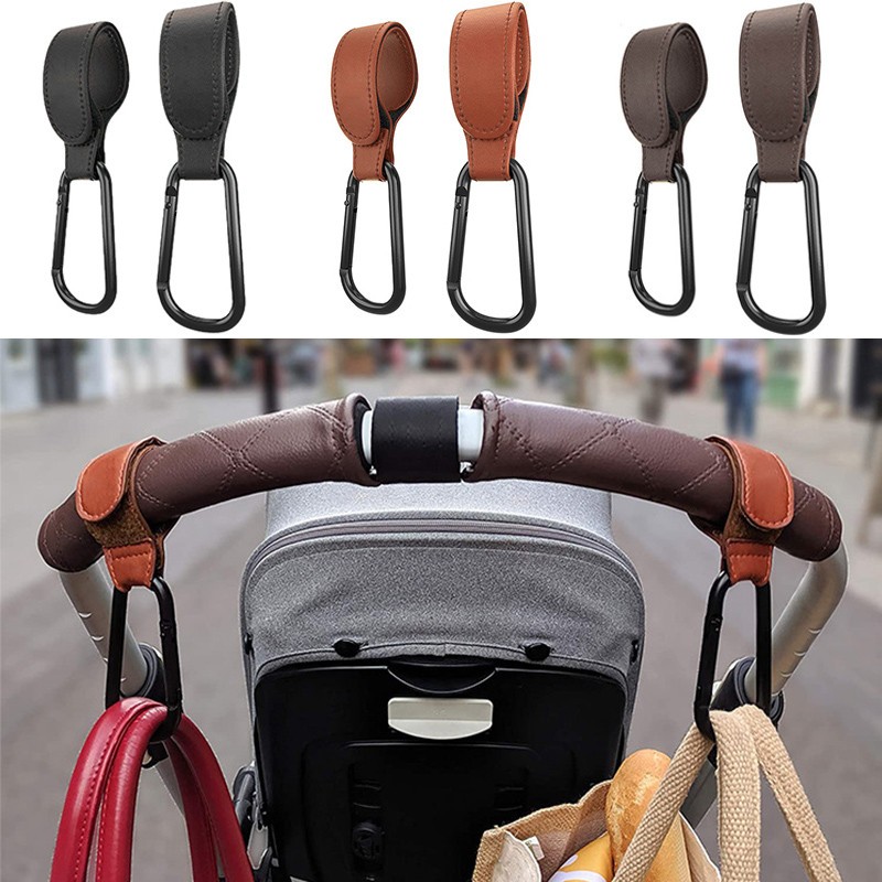 1/2pcs PU Leather Baby Stroller Hook Bag Stroller Rotate 360 ​​Degree Rotate Pram Organizer Stroller Hook Accessories