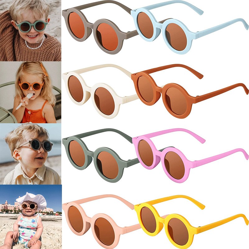 Kids Sunglasses Cute Round Sunglasses Child Colorful Toddler Glasses Eyewear UV400 Protection For Children Boys Girls