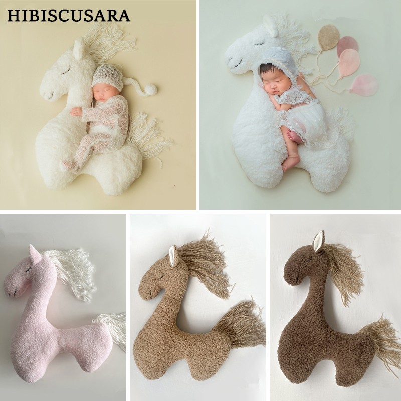 Newborn Photography Pillow Pegasus Horse Photo Props Doll Pillow Infant Photo Shoot Studio Accessories Posing Bean