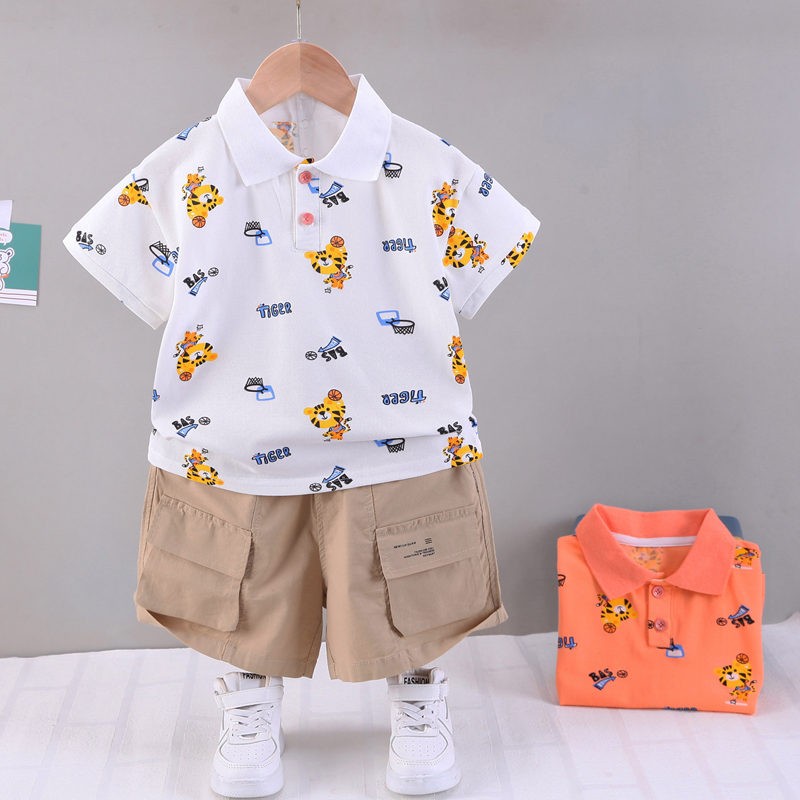 2022 summer baby clothes suit children boys tiger shirt shorts 2pcs/set baby casual clothes infant kids tracksuit suit