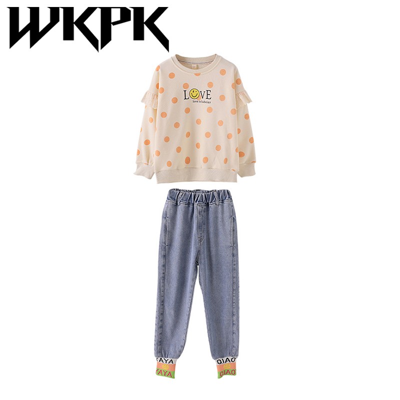 WKPK 4-18Year Girl Clothes New Spring Autumn Kids Sets Casual Outdoor Tracksuit Fashion Comfortable Family Children Clothes