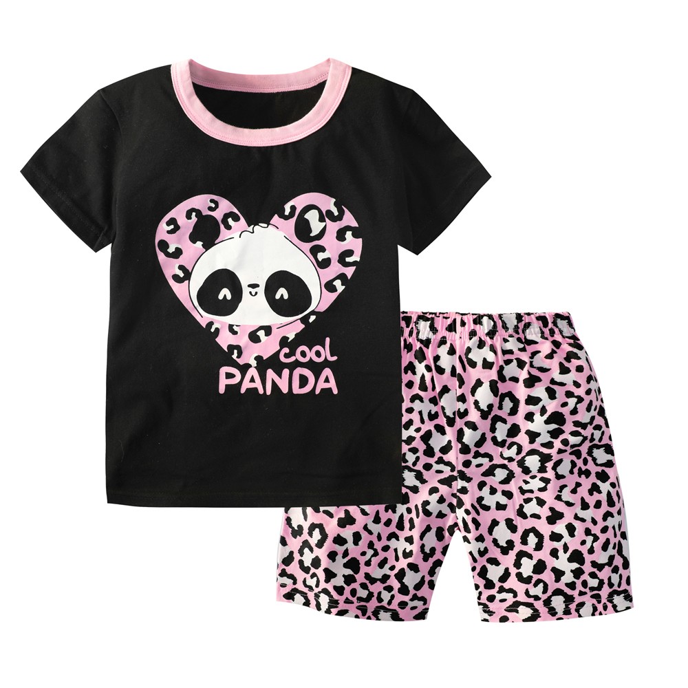 Panda Pajamas for Kids Leopard Unicorn Girls Pajamas Sets Children Sleepwear Cotton Nightwear Homewear for Teen Girls Sets