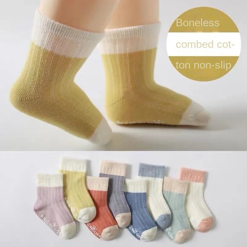 4 Pairs Cotton Baby Socks Cotton Socks Baby Boys Girls Cute Lovely Anti-Slip Socks Toddler Kids Fashion Soft Socks Autumn