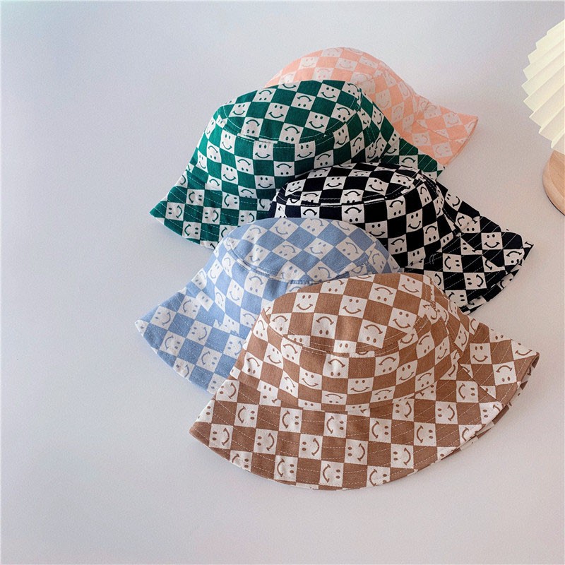 MILANCEL 2022 Spring New Kids Cap Casual Boys Hat Korean Smile Girls Hat Fashion Chess Children Hat