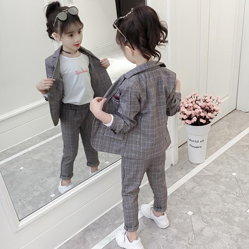 Teen Girls Clothes Set Autumn Girls Solid Suit Jackets + Pants 2pcs School Girls Casual Children Clothes 8 10 12 Years