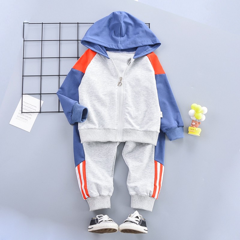 Children's clothing set fashion sports hooded top coat + trousers pants boys and girls spring autumn 2-6age quality kids clothes