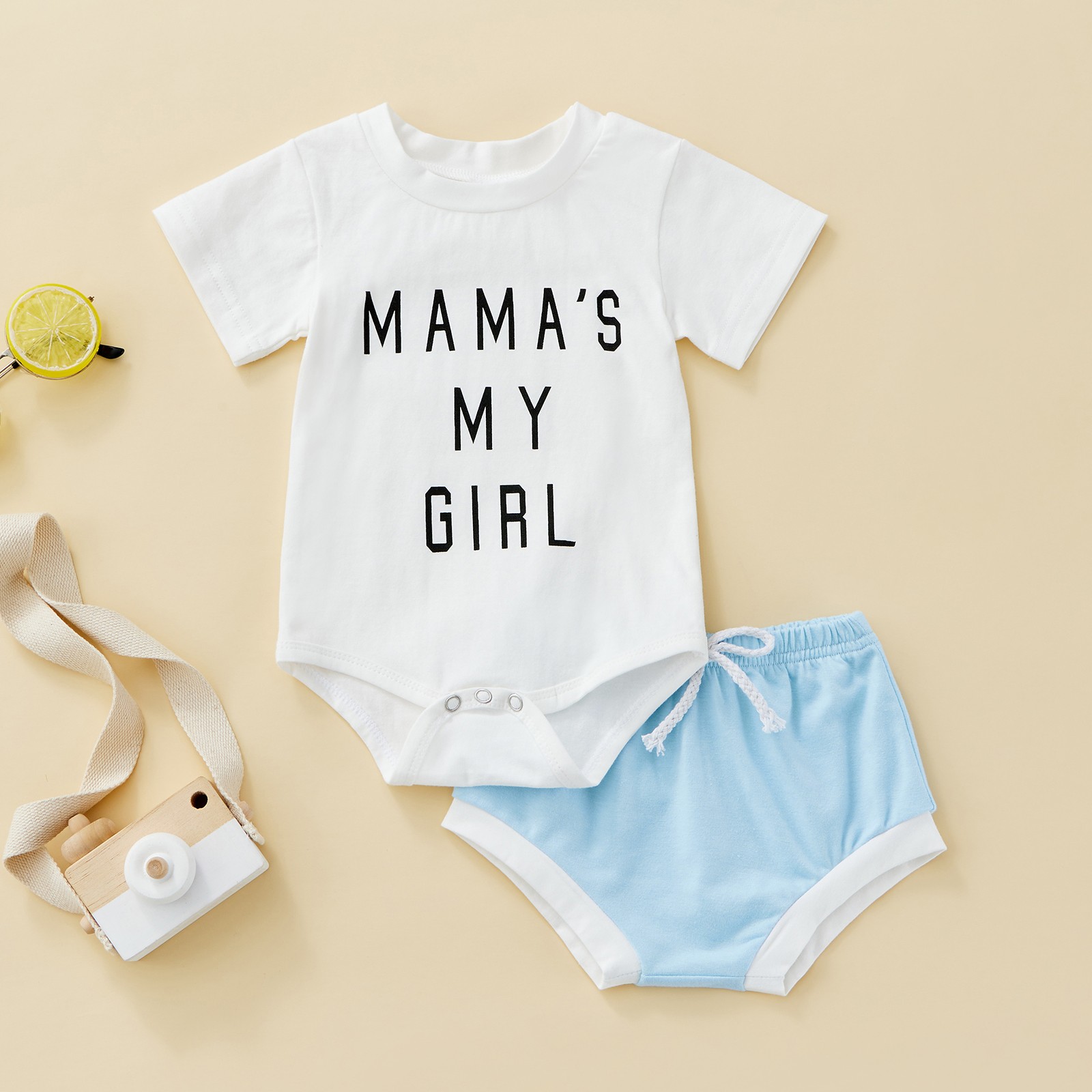 Ma&Baby 0-24M Newborn Infant Baby Girls Clothes Set Letter Romper Shorts Summer Cute Girls Outfits Costumes D01