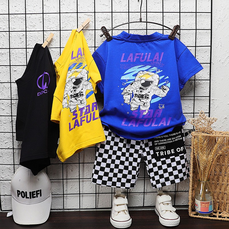 New Summer Children Clothes Baby Boys Girls Outfits Cartoon Cotton T-shirt 2pcs/sets Infant Kids Trend Toddler Tracksuits