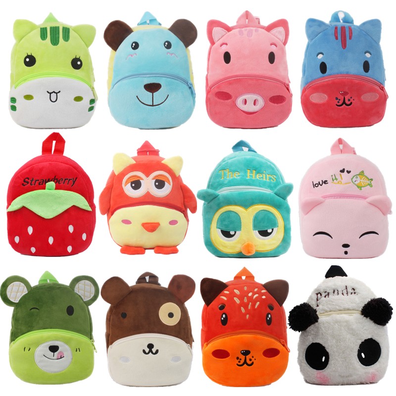 Baby Plush Backpack Cute Kindergarten Backpacks For Kids Boy Girl 3D Cartoon Animal Baby Bags 0-4 Years Children Book Bag