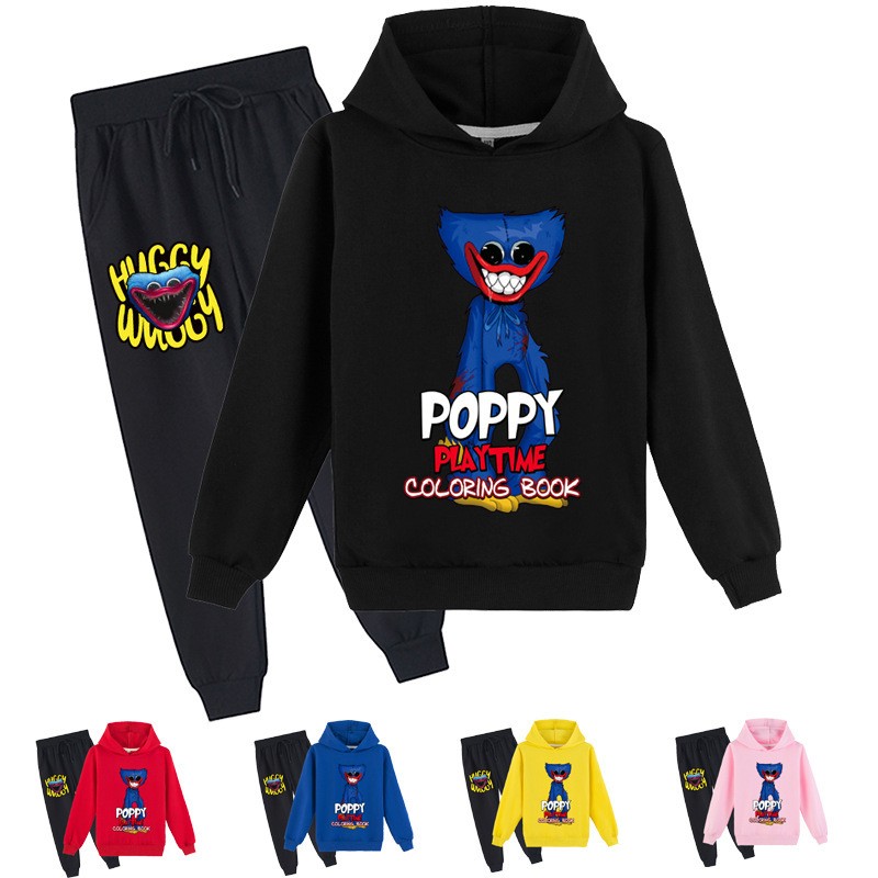 Kissy Messi Poppy Play Costume Kids Horror Clothes Baby Boys Harajuku Huggy Wuggy Hoodie Pants 2pcs Sets Teen Girls Clothes