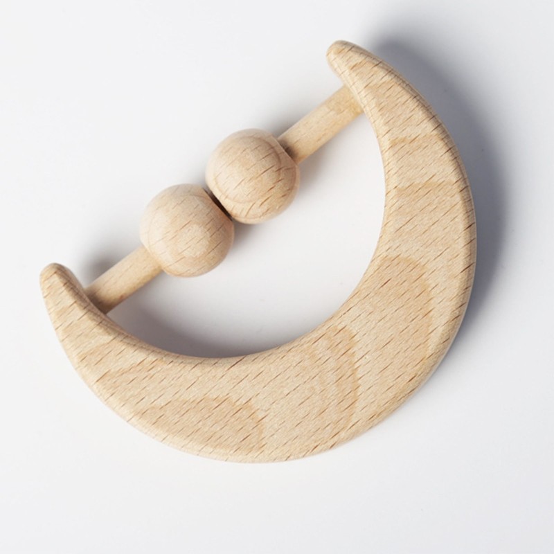 Baby Teether Wooden Rattle Nursing Rattle Chew Molar Bracelet Toy Soother Newborn Shower Gifts