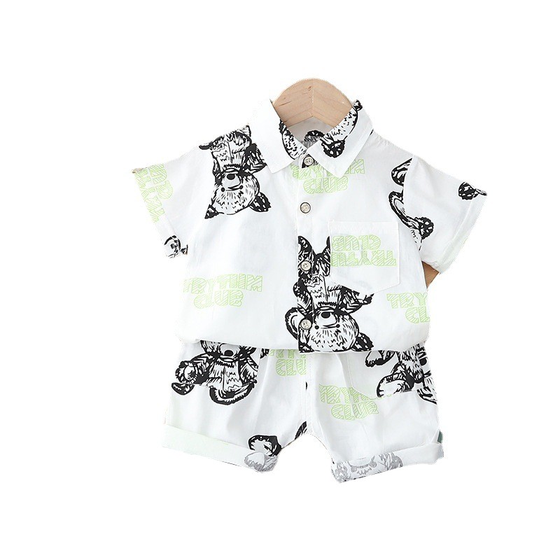 New Summer Baby Clothes Suit Children Boys Girls Fashion Shirt Shorts 2 Pieces/Set Toddler Cartoon Casual Uniforms Kids Tracksuits