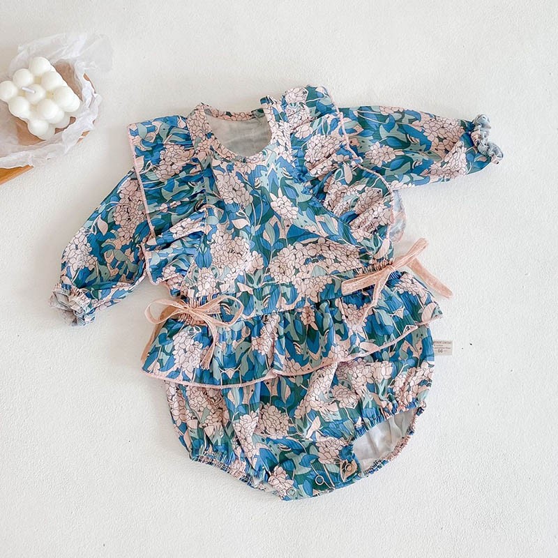 Infant Baby Rompers Cute Spring Baby Girls Bodysuit Floral Long Sleeve Newborn Baby Clothes One Piece Jumpsuit