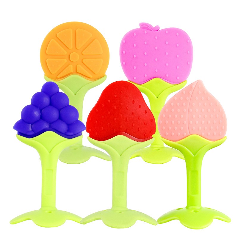 10pcs Fruit Baby Silicone Teether Baby Accessories Newborn Personalized Pacifier Cute DIY Teething BPA Free Toys for Kids