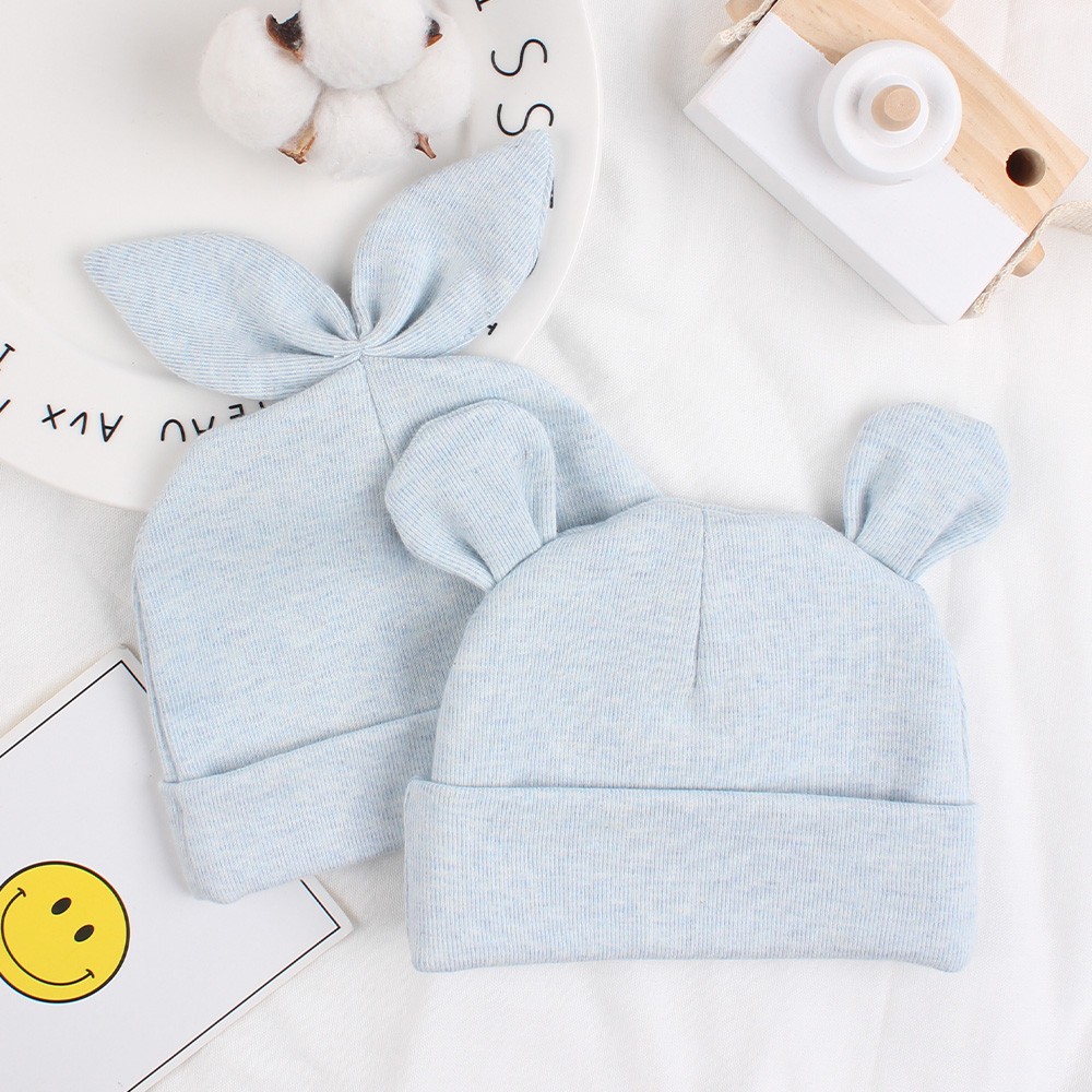 Newborn cotton hat rabbit ears bear ears hat lovely spring summer baby hat suitable for 0-6 months old baby