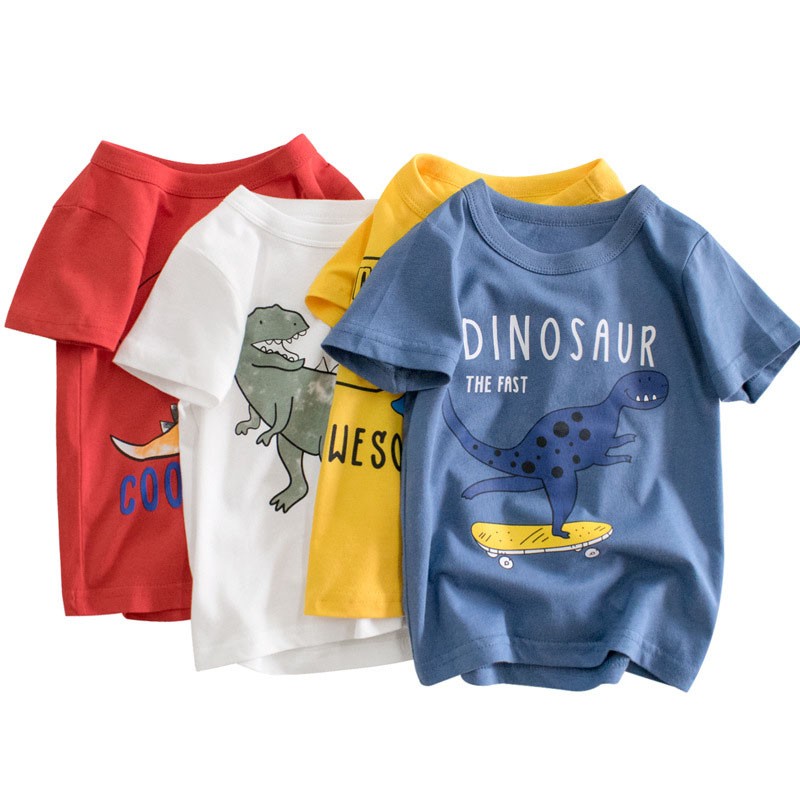 MILANCEL Children's T-shirt 2022 summer new boys cartoon short-sleeved girls basic tees