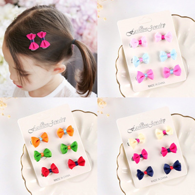 6pcs/set Baby Girls Bow Hair Barrette Kids Hairgrips Headwear Girl Hairpins Children Hairgrips Baby Hair Accessories