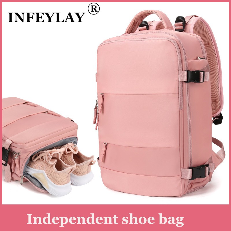 15.6 inch Laptop Backpack for Teenage Girls with USB Port Independent Shoe Bag Travel Business Outdoor Backpack