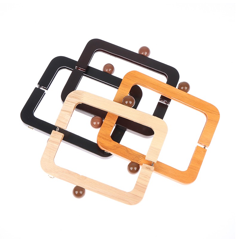 20X 8cm Bag Frames Wood Handle Wooden Bags Close Kiss Clasp Purse Frames Lock Buckles DIY Accessories for Handbags