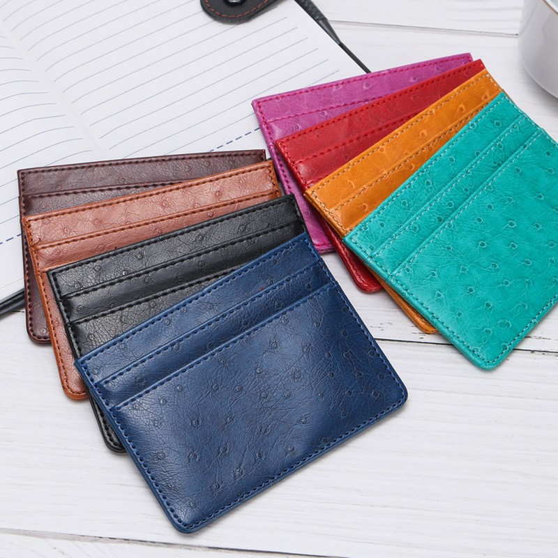 Fashion 5 Card Slots Card Holder PU Leather Slim Bank Credit ID Cards Mini Coin Holder Wallet Thin Business Travel Bag