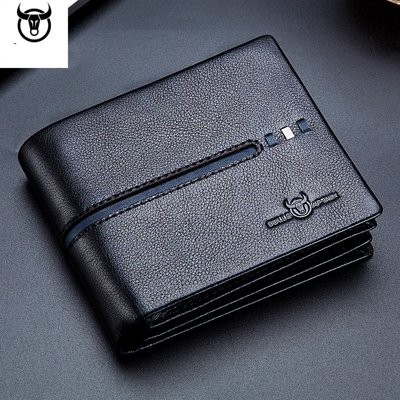 BullCaptain - Genuine Leather Men Wallet, Brand Designer Men's Wallet, Multifunctional Male Wallet, Rfid Cards Package