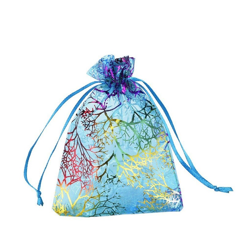 100pcs/lot Colorful Organza Drawstring Bags Pouch Bag Jewelry Packaging Bags Wedding Gift Bags