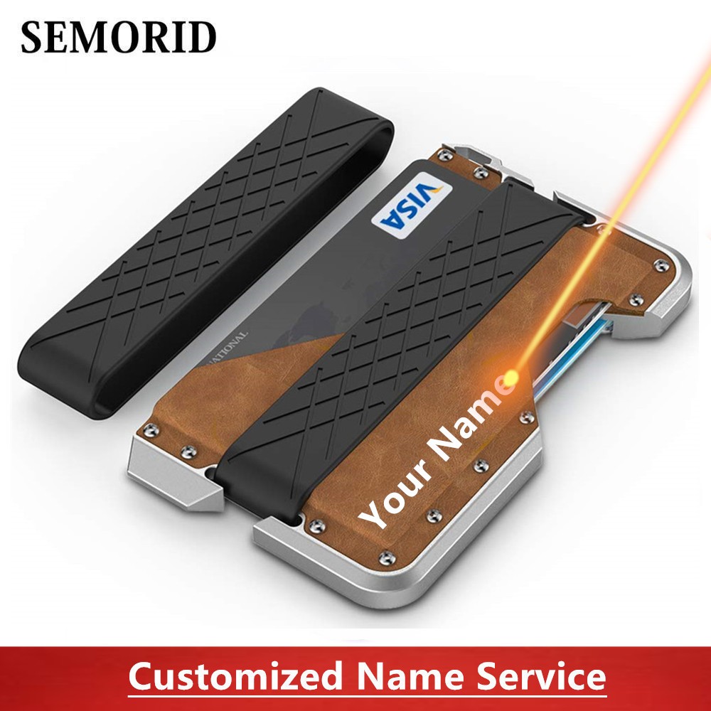 SEMORID-Multifunctional Anti-theft Anti-Rfid Metal Card Holder for Men,Small Smart Simple Wallet