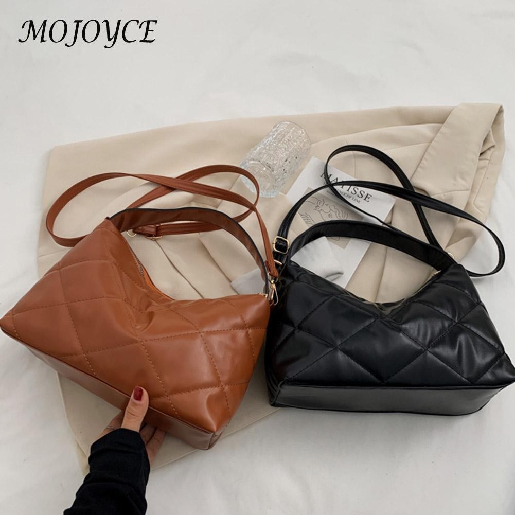 Women PU Leather Soft Shoulder Bag Embroidery Underarm Bag Female Luxury Clutch Bag Handbags for Shopping Traveling