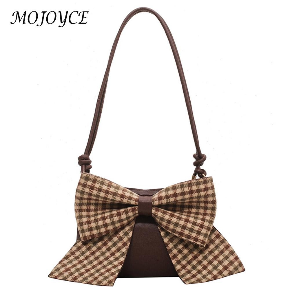 Women Shoulder Bags Fashion Shoulder Messenger Crossbody Bag Big Bowknot PU Leather Small Square Bag Travel Clutch