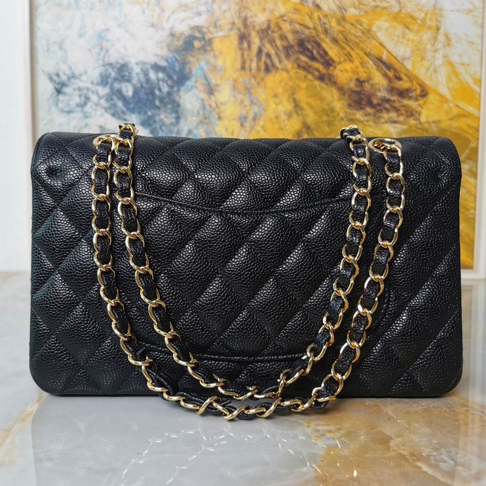 Top quality luxury handbag classic fashion flap caviar leather wear-resistant shoulder bag chain leather bag women