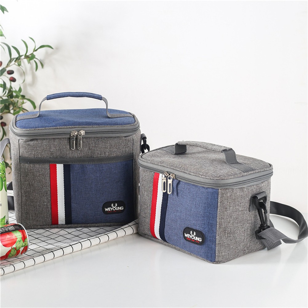 Waterproof Bento Lunch Bag School Bag Thermal Insulated Lunch Bag Nylon Printed Handbag